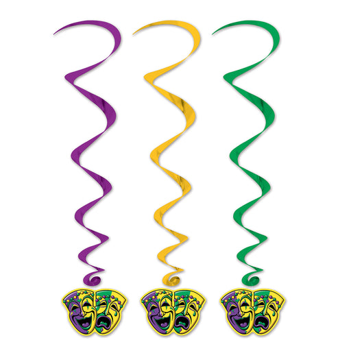 Mardi Gras Whirls – 3' – (5/Pkg) by Beistle for Mardi Gras Whirls
