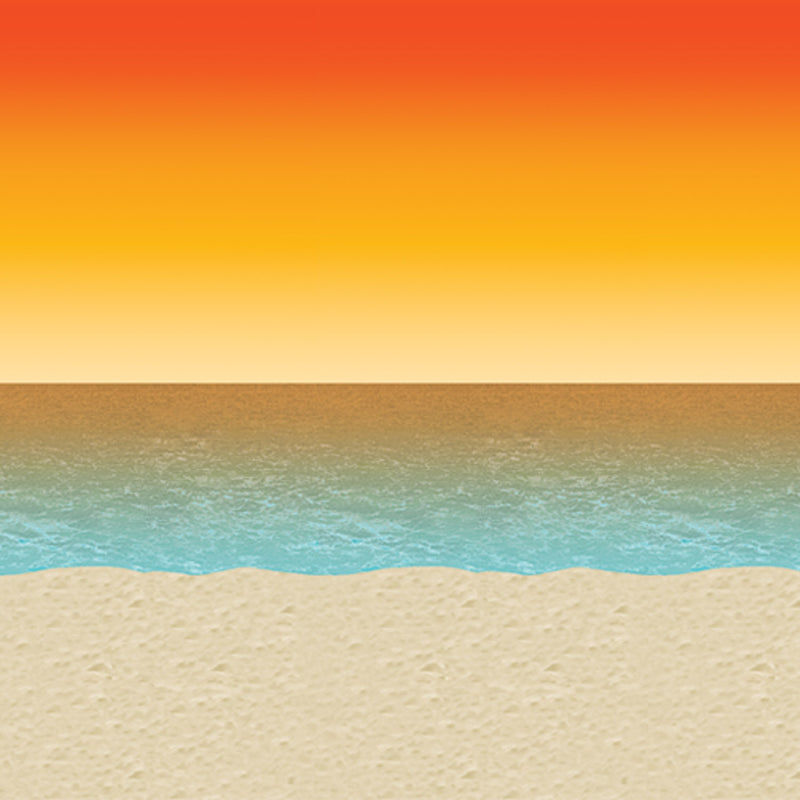 Luau Sunset Backdrop – 4' x 30' – (1/Pkg) by Beistle for Luau Backdrops