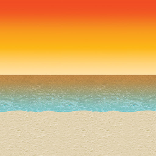 Luau Sunset Backdrop – 4' x 30' – (1/Pkg) by Beistle for Luau Backdrops