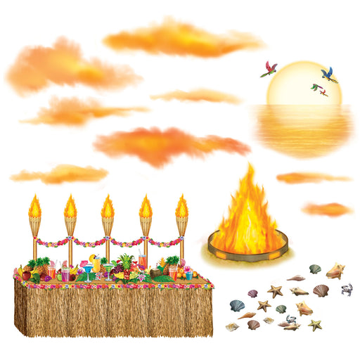 Luau Sunset Props – 1"-30¾" – (29/Pkg) by Beistle for Luau Props