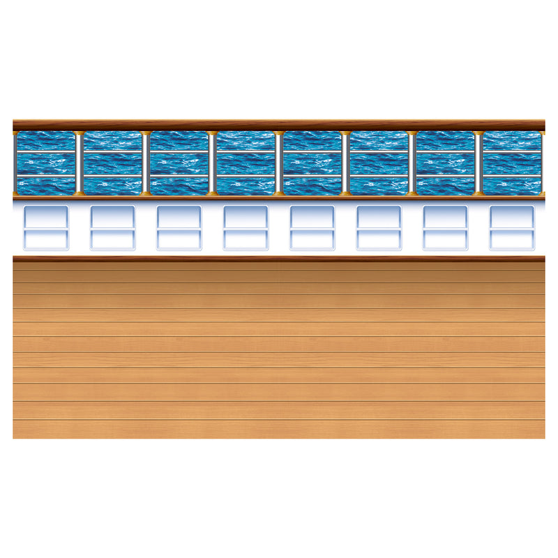 Cruise Ship Deck Backdrop – 4' x 30' – (1/Pkg) by Beistle for Nautical Backdrops