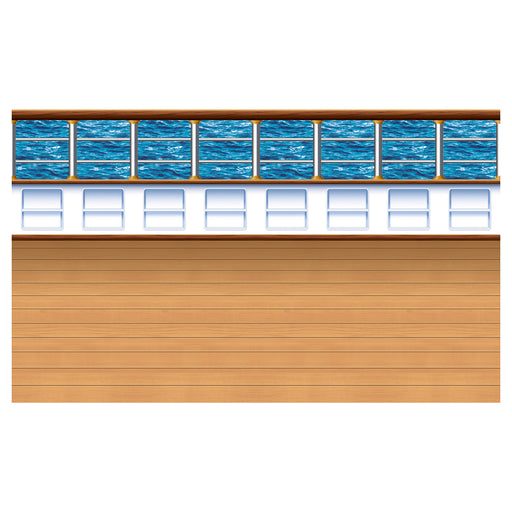Cruise Ship Deck Backdrop – 4' x 30' – (1/Pkg) by Beistle for Nautical Backdrops