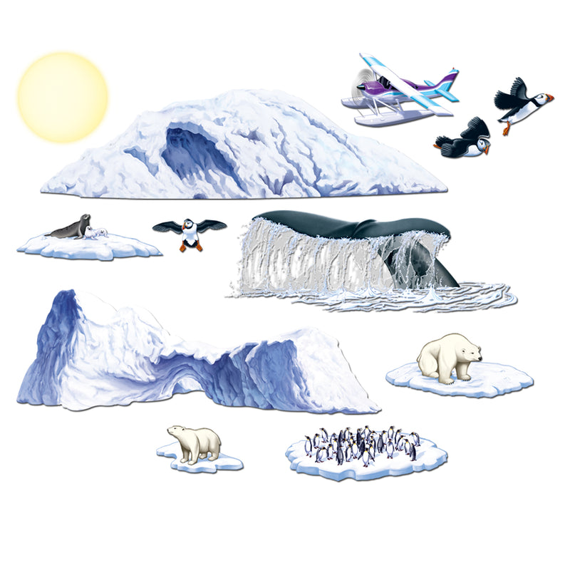 Arctic Cruise Props – 8"-4' 11" – (12/Pkg) by Beistle for Nautical Props