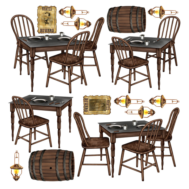 Saloon Table Props – 10"-3' 3" – (15/Pkg) by Beistle for Western Props