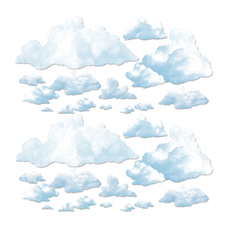Fluffy Cloud Props – 3¾"-3' 3¾" – (24/Pkg) by Beistle for Princess Props