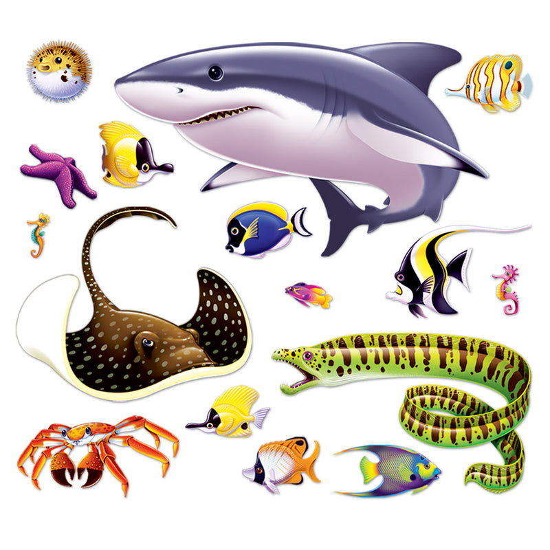 Marine Life Props – 6"-4' 3" – (16/Pkg) by Beistle for Under The Sea Props