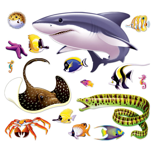 Marine Life Props – 6"-4' 3" – (16/Pkg) by Beistle for Under The Sea Props