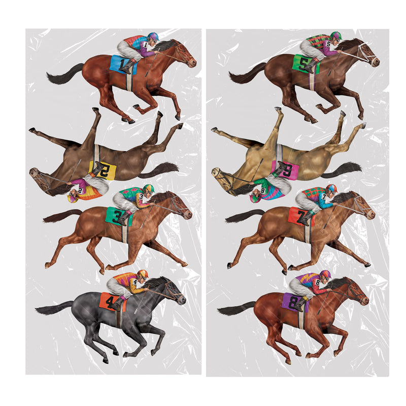 Race Horse Props – 29" – (8/Pkg) by Beistle for Derby Day Props