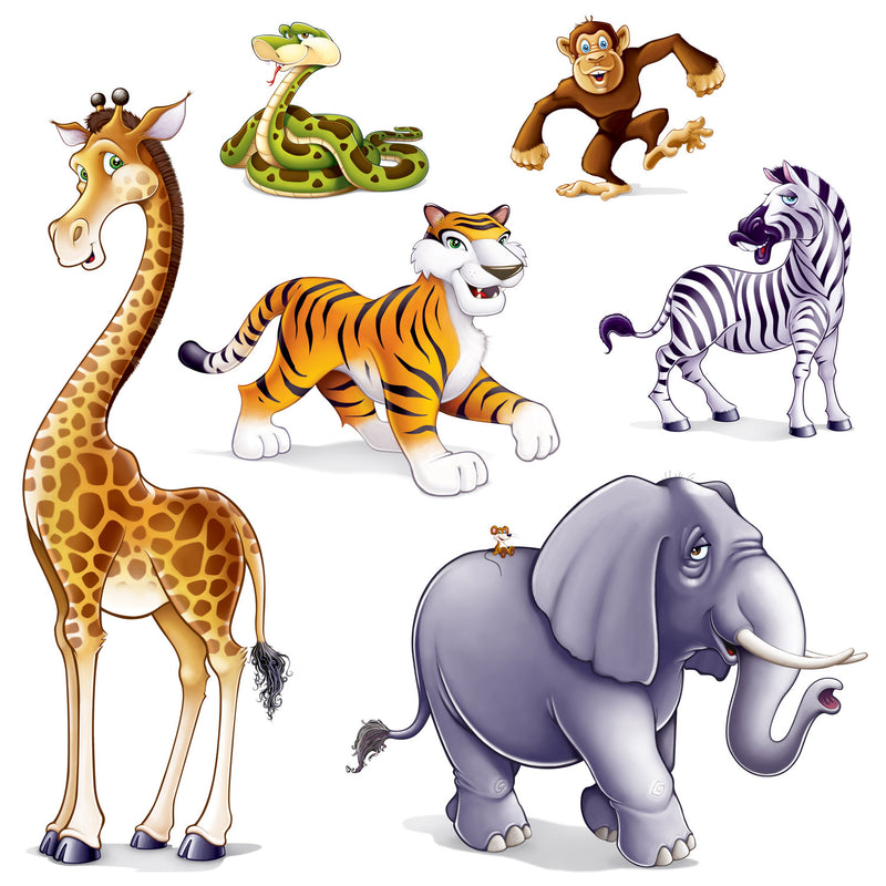Jungle Animal Props – 17"-5' 4" – (6/Pkg) by Beistle for Jungle Props