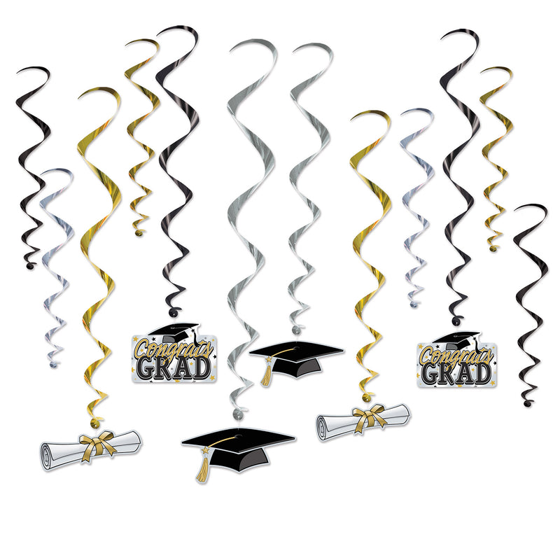 Graduation Whirls – 17½"-28½" – (12/Pkg)