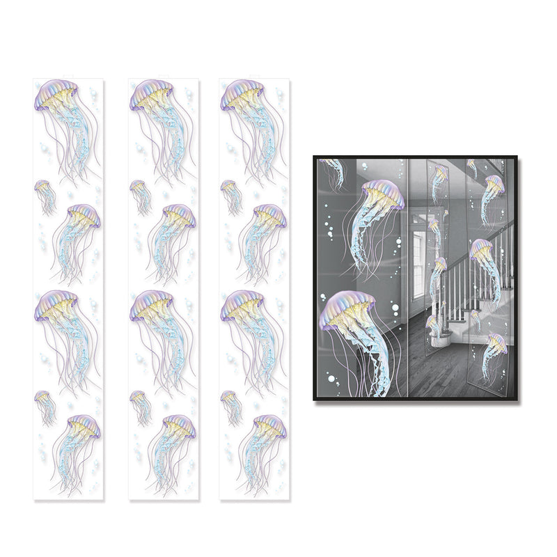 Jellyfish Party Panels – 12" x 6' – (3/Pkg) by Beistle for Under The Sea Party Panels