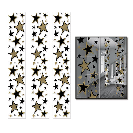 Star Party Panels – 12" x 6' – (3/Pkg) by Beistle for Awards Night Party Panels