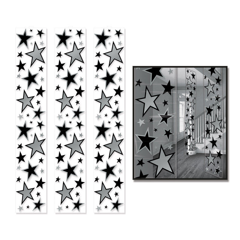 Star Party Panels – 12" x 6' – (3/Pkg) by Beistle for Awards Night Party Panels
