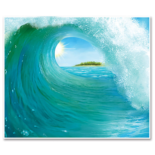 Surf Wave Insta-Mural – 5' x 6' – (1/Pkg) by Beistle for Luau Insta-Murals