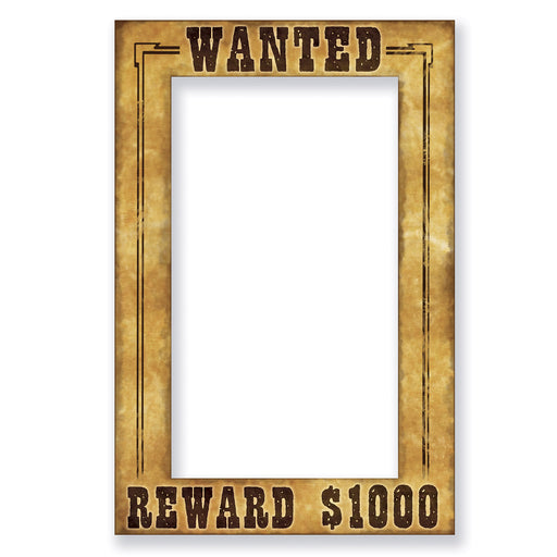 Western Wanted Photo Fun Frame – 23½" x 15½" – (1/Pkg) by Beistle for Western Photo Fun Frames