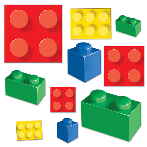 Building Block Cutouts – 4"-11¼" – (20/Pkg) by Beistle for Building Blocks Printed