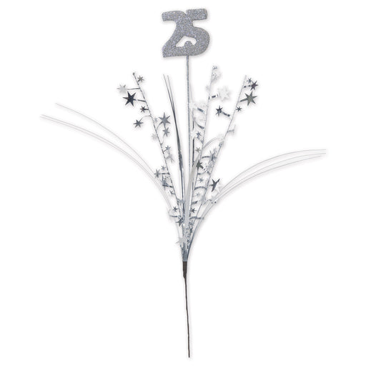 Glittered "25" Metallic Star Spray – 23" – (1/Pkg) by Beistle for Anniversary Metallic Sprays