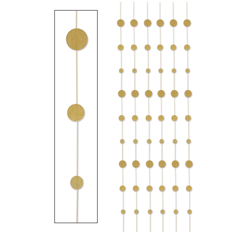 Glittered Dot Stringers – 6' – (6/Pkg) by Beistle for General Occasion Stringers
