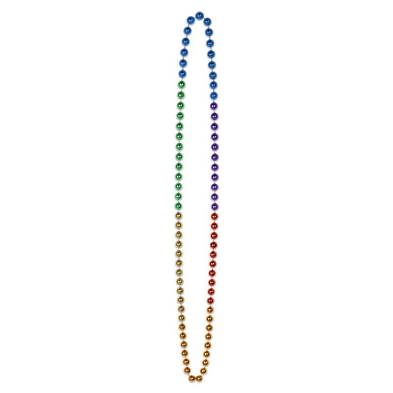 Bulk Rainbow Beads – 7mm x 36" by Beistle for Rainbow Round Party Beads