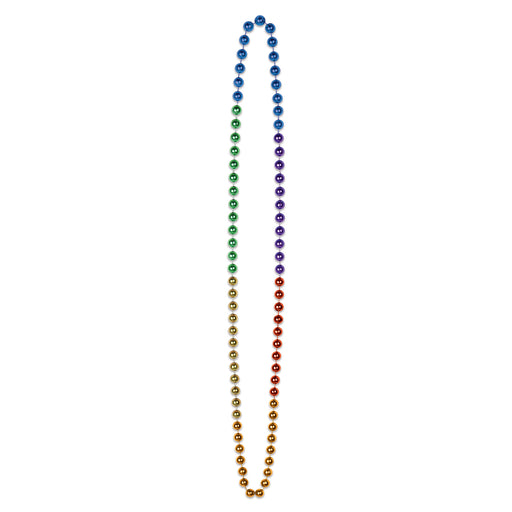 Bulk Rainbow Beads – 7mm x 36" by Beistle for Rainbow Round Party Beads
