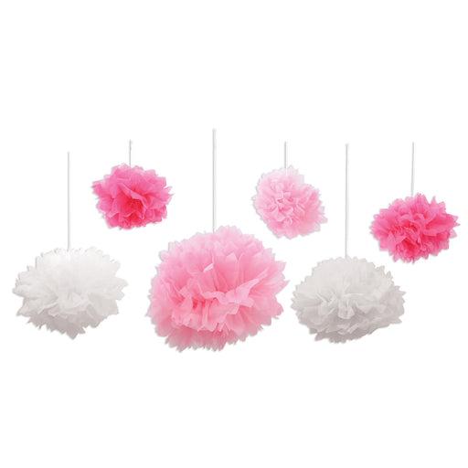 Tissue Fluff Balls – Asstd – (6/Pkg) by Beistle for Baby Shower Tissue