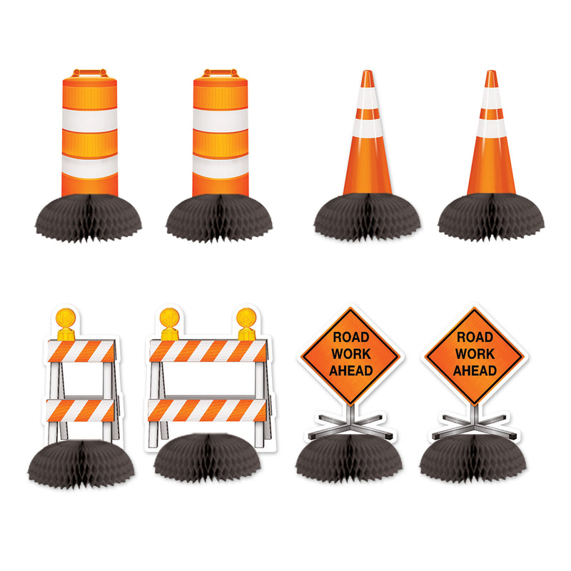 Construction Mini Centerpieces – 5¼"-5½" – (8/Pkg) by Beistle for Construction Tissue