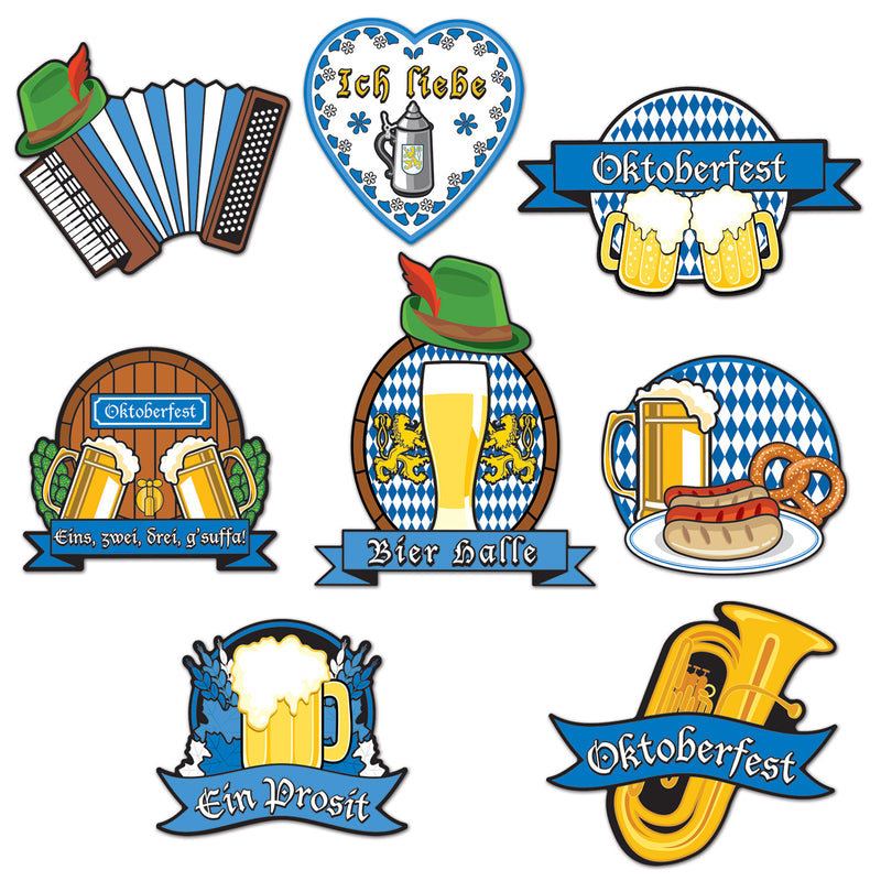 Oktoberfest Cutouts – 8½"-13" – (8/Pkg)