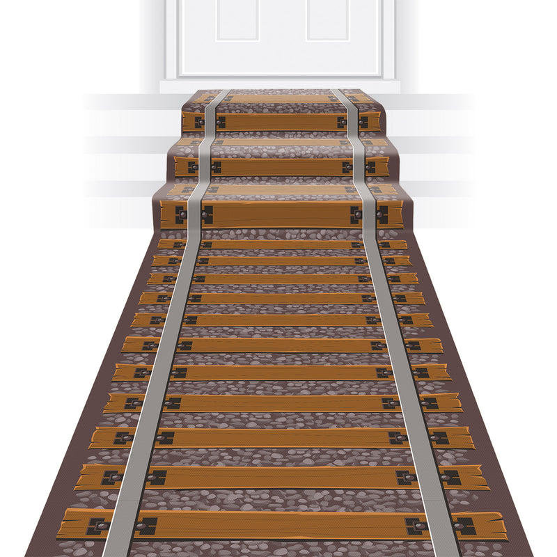 Railroad Track Runner – 24" x 10' – (1/Pkg) by Beistle for Western Aisle Runner