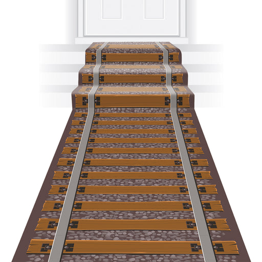 Railroad Track Runner – 24" x 10' – (1/Pkg) by Beistle for Western Aisle Runner