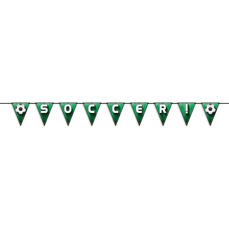 Soccer!/Football Pennant Streamer – 7½" x 8' – (1/Pkg) by Beistle for Soccer Streamers