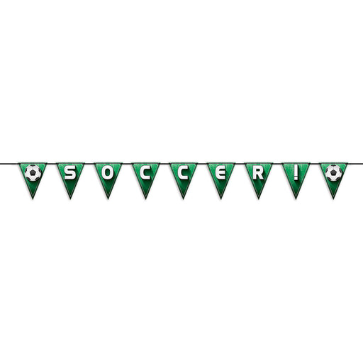 Soccer!/Football Pennant Streamer – 7½" x 8' – (1/Pkg) by Beistle for Soccer Streamers