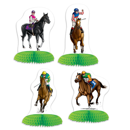 Horse Racing Mini Centerpieces – 4¾"-5½" – (4/Pkg) by Beistle for Derby Day Tissue