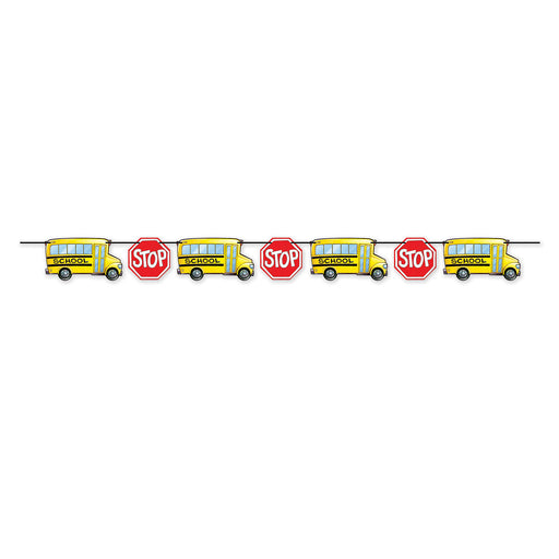 School Bus Streamer – 6" x 8' – (1/Pkg) by Beistle for Educational Streamers