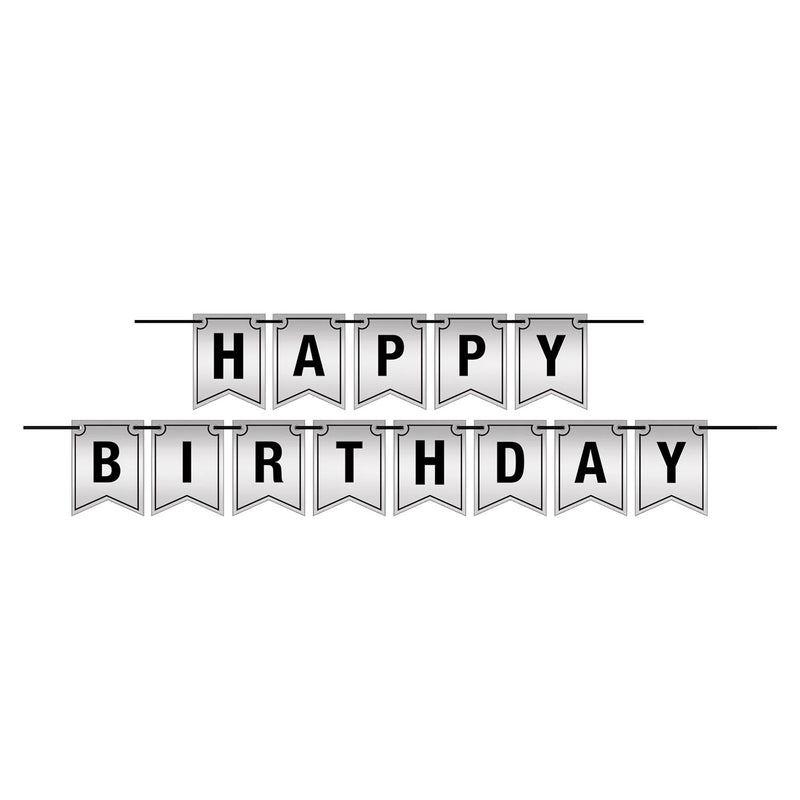 Foil Happy Birthday Streamer – 6" x 10' – (1/Pkg) by Beistle for Sweet 16 Streamers