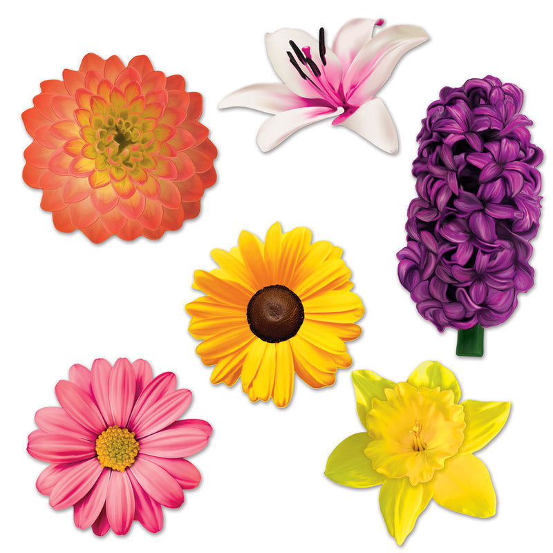 Flower Cutouts – 11"-16¾" – (6/Pkg)