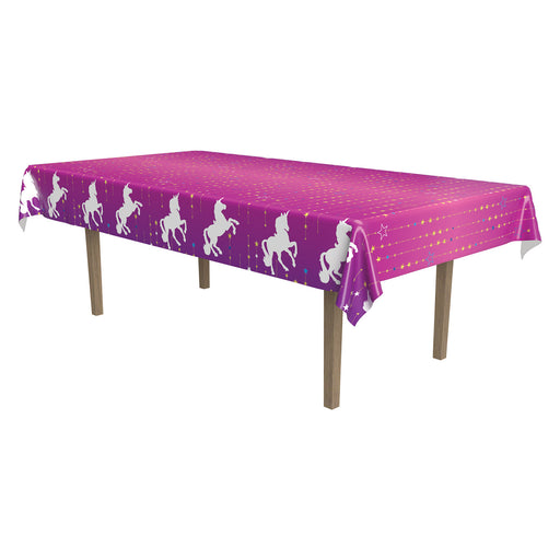 Unicorn Tablecover – 54" x 108" – (1/Pkg) by Beistle for Unicorn Table Covers - Patterned