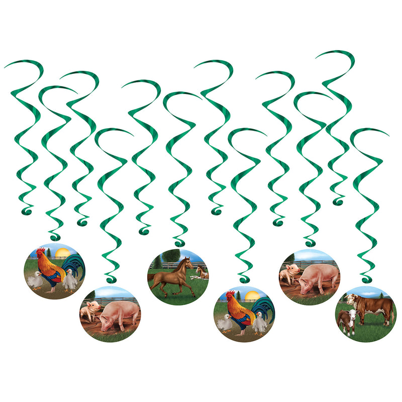 Farm Animal Whirls – 15"-28½" – (12/Pkg)