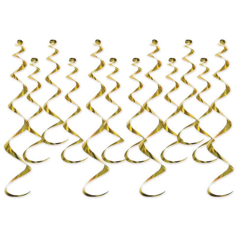 Metallic Whirls – 8-13½" & 4-25" – (12/Pkg)