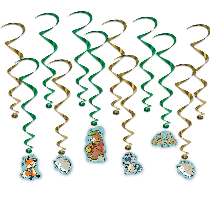 Woodland Friends Whirls – 15"-28½" – (12/Pkg) by Beistle for Woodland Friends Whirls
