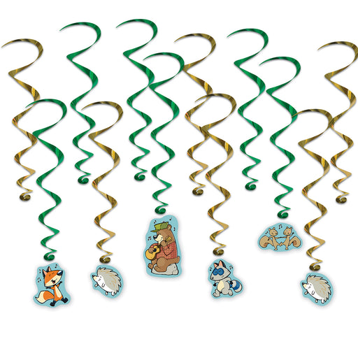 Woodland Friends Whirls – 15"-28½" – (12/Pkg) by Beistle for Woodland Friends Whirls