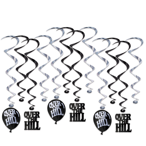 Over The Hill Whirls – 17½"-32" – (12/Pkg) by Beistle for Over-The-Hill Whirls