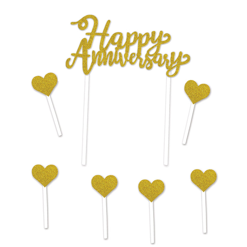 Happy Anniversary Cake Topper – 6" x 8" – (1/Pkg) by Beistle for Anniversary Cake Toppers