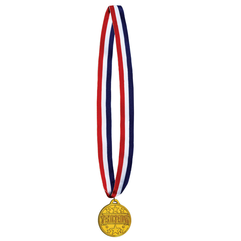 Participation Medal w/Ribbon – 30" w/2" Medal – (1/Pkg) by Beistle for Sports Awards
