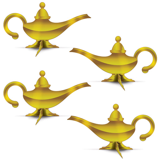 3-D Foil Lamp Centerpieces – 14¾" x 7¾" – (4/Pkg) by Beistle for Arabian Nights 3-D