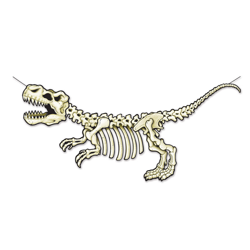 T-Rex Skeleton Streamer – 28½" x 5' – (1/Pkg) by Beistle for Dinosaurs Streamers