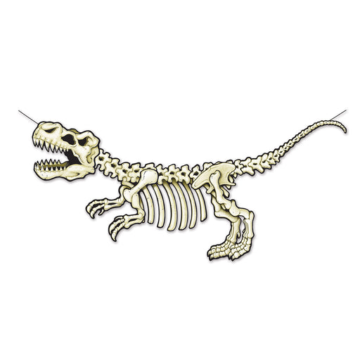 T-Rex Skeleton Streamer – 28½" x 5' – (1/Pkg) by Beistle for Dinosaurs Streamers
