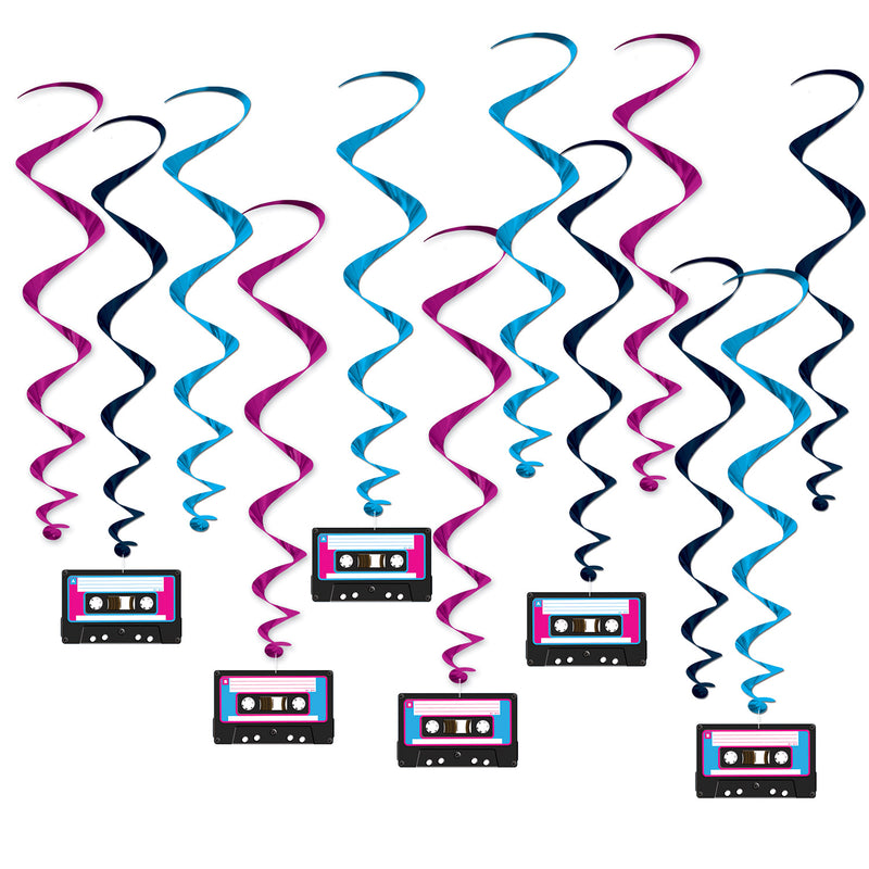 Cassette Tape Whirls – 17½"-29½" – (12/Pkg)