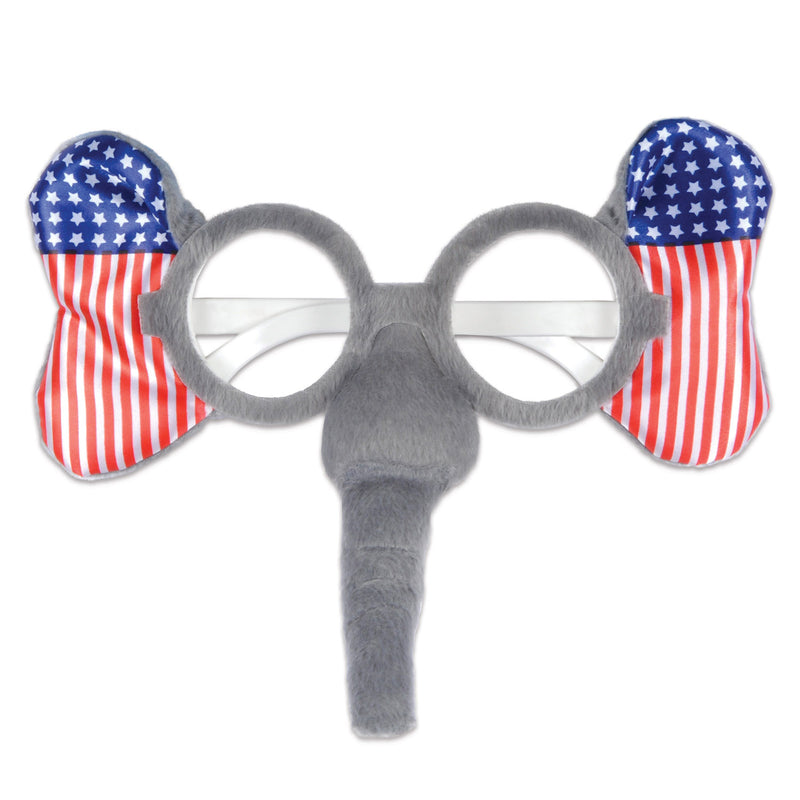 Patriotic Elephant Glasses – (1/Card) by Beistle for Patriotic Novelty Glasses