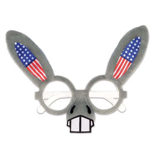 Patriotic Donkey Glasses – (1/Card) by Beistle for Patriotic Novelty Glasses