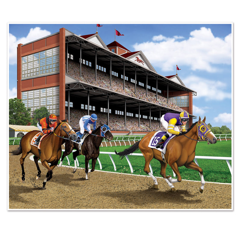 Horse Racing Insta-Mural Photo Op – 5' x 6' – (1/Pkg) by Beistle for Derby Day Insta-Murals